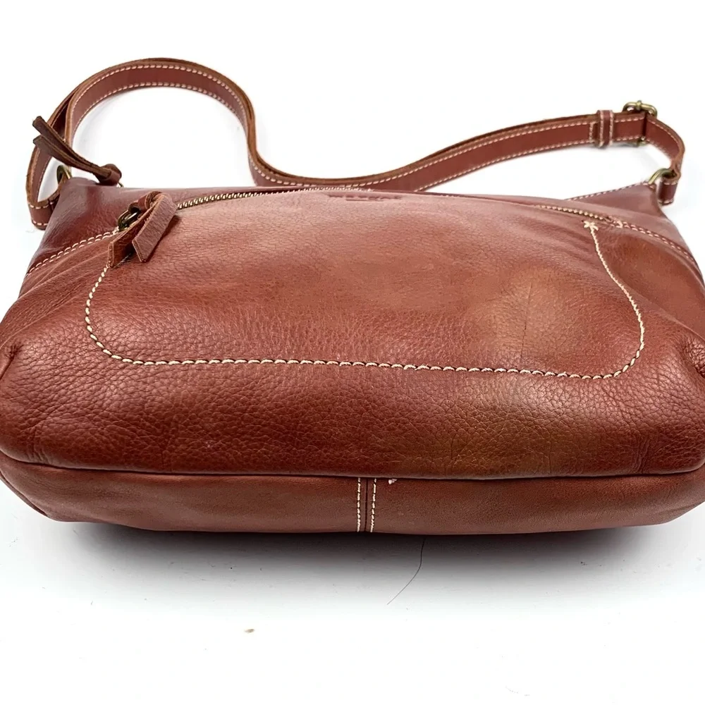 Margot Saddle Brown  Leather Crossbody Shoulder Bag
